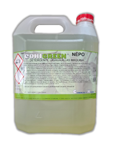 COHIGREEN NEPO, lavavajillas para maquina aguas duras, 5 L.